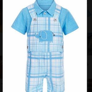 Baby boy elephant shortall